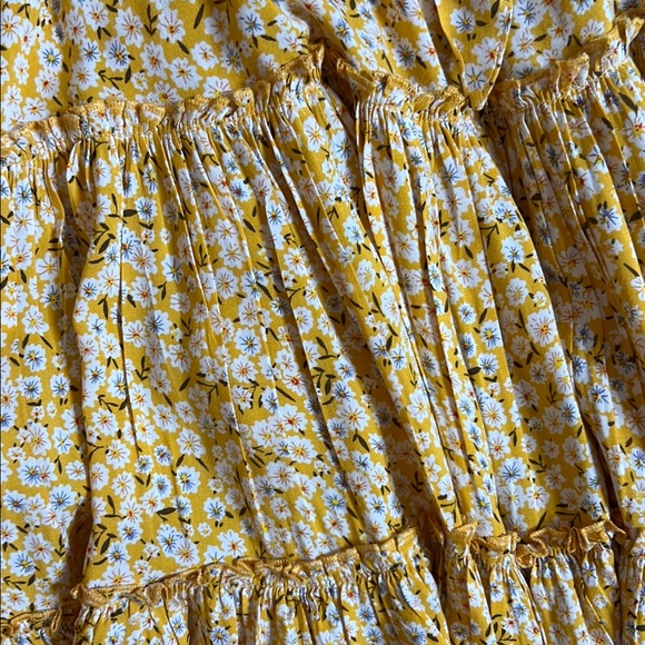 Yellow Ruched Tiered Mini Sundress💕 - Picture 5 of 5